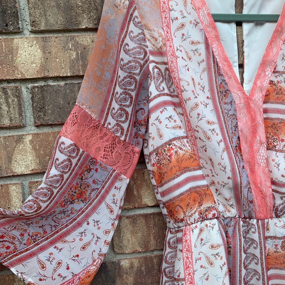 Bcbgeneration Printed Lace Insert Romper - image 4